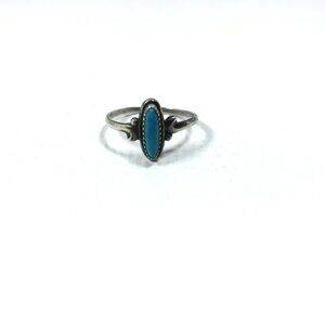Vintage Navajo Turquoise Ring Sterling Silver Size 8